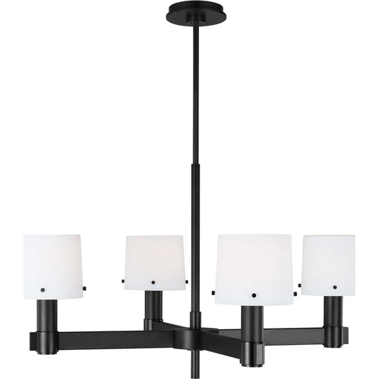 Palma Medium Chandelier by Visual Comfort & Co. in aged iron. Made from steel in a modern style.