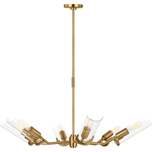 Mezzo Large Chandelier by Visual Comfort & Co. in burnished brass. Made from unique in a modern style.