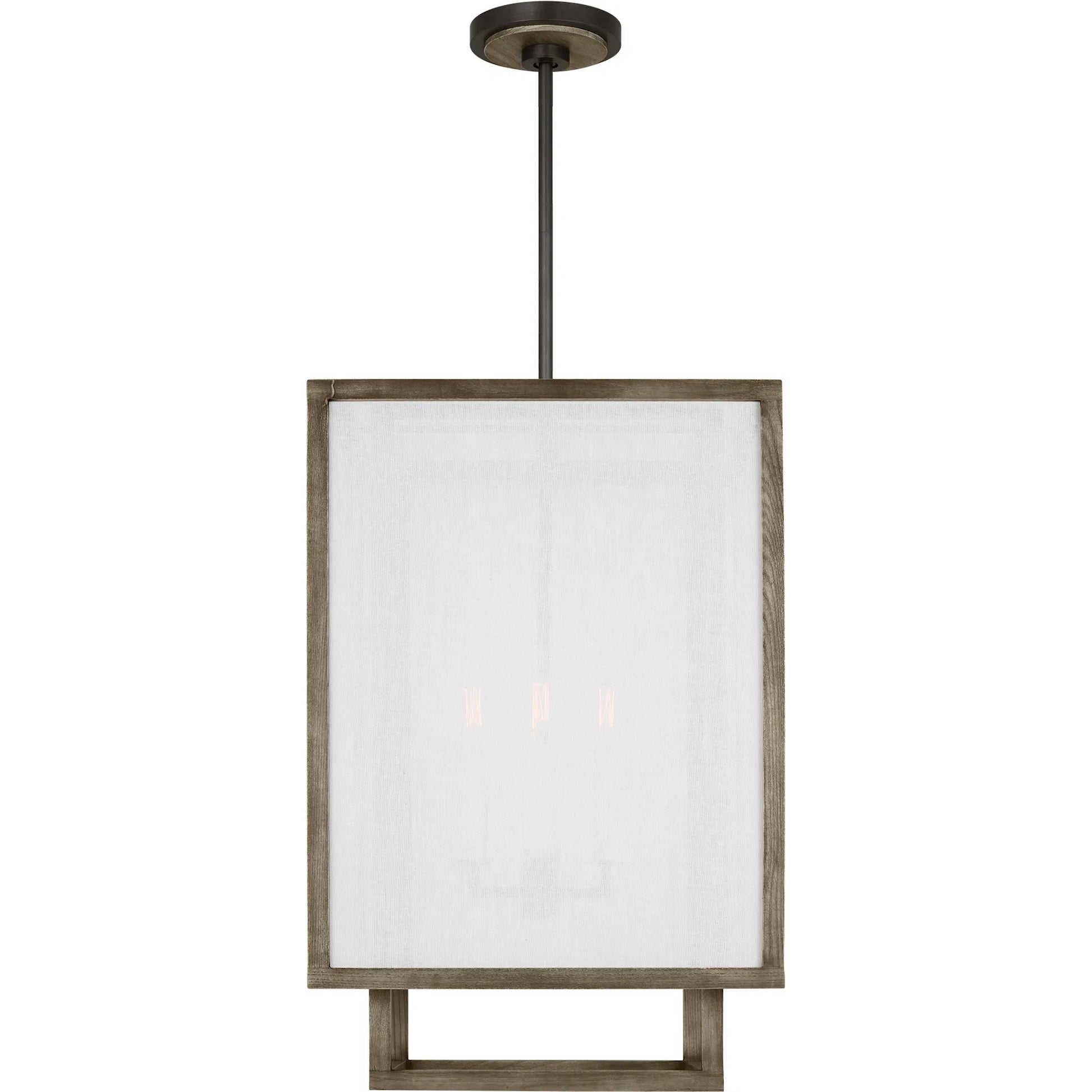 Brockway Medium Lantern by Visual Comfort & Co. in weathered oak wood. Made from unique in a modern style.