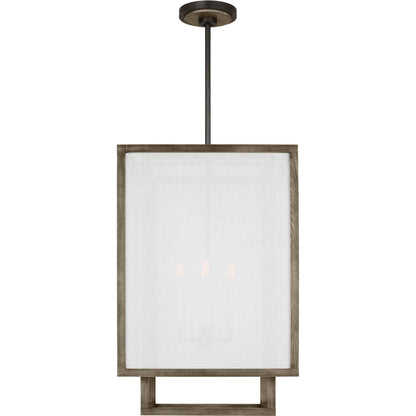 Brockway Medium Lantern by Visual Comfort & Co. in weathered oak wood. Made from unique in a modern style.