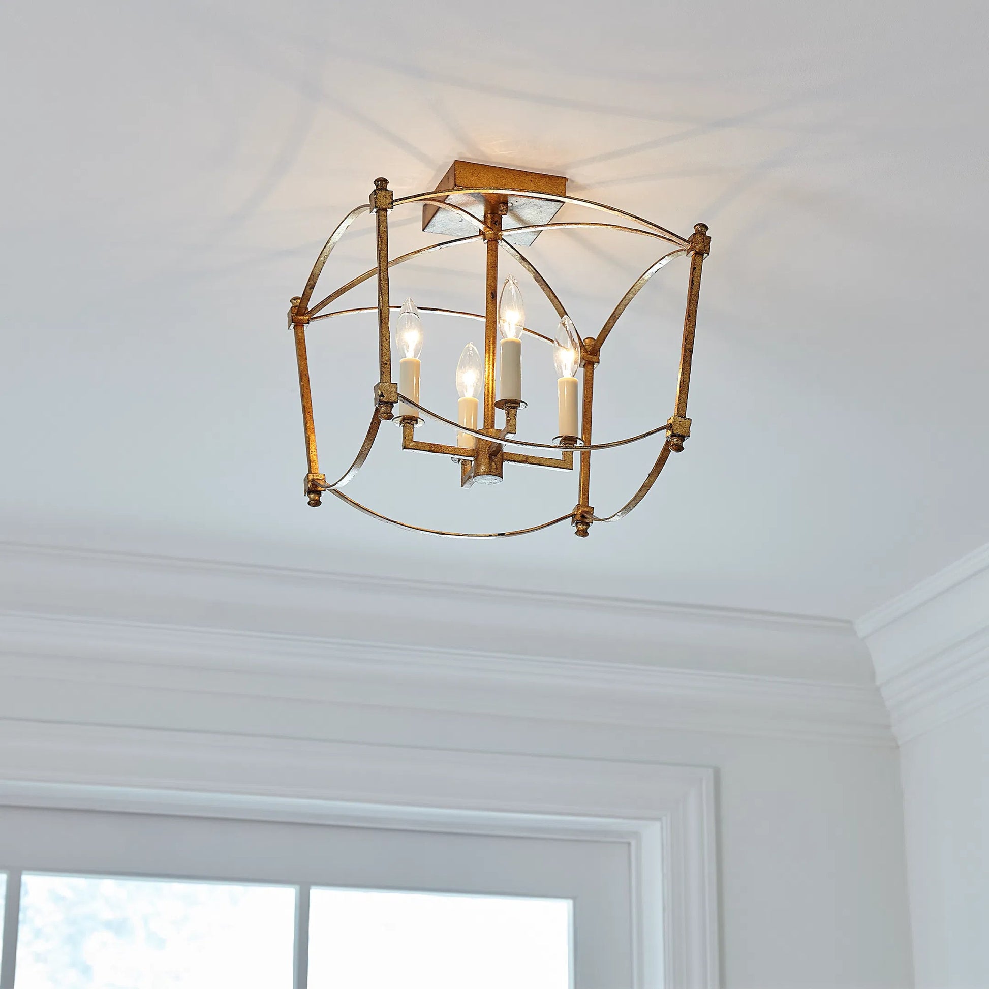 Thayer Semi-Flush Mount by Generation Lighting. Made from steel in a transitional style.