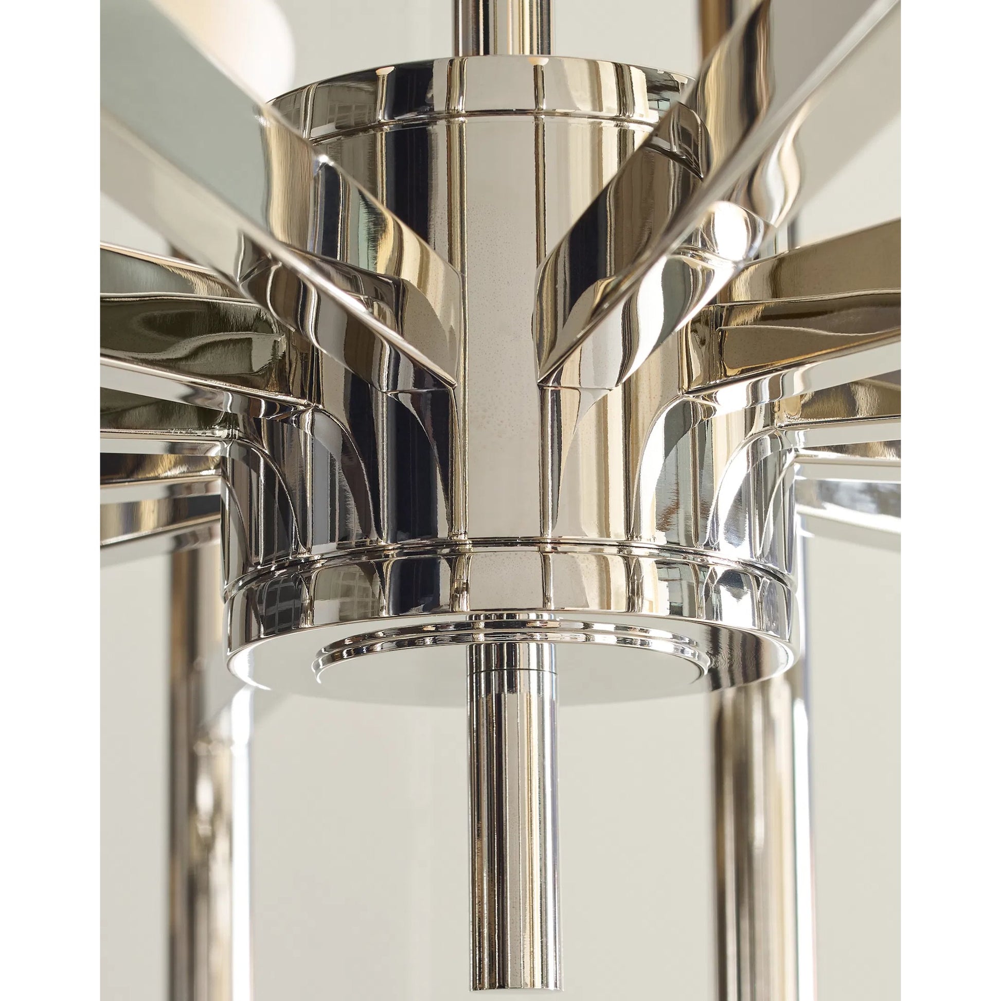 Beckham Modern Large Chandelier by Visual Comfort & Co. in burnished brass. Made from steel in a unique style.