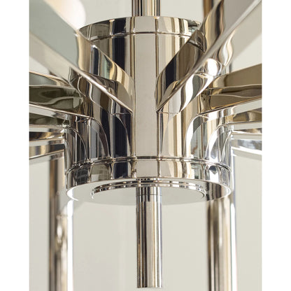 Beckham Modern Large Chandelier by Visual Comfort & Co. in burnished brass. Made from steel in a unique style.