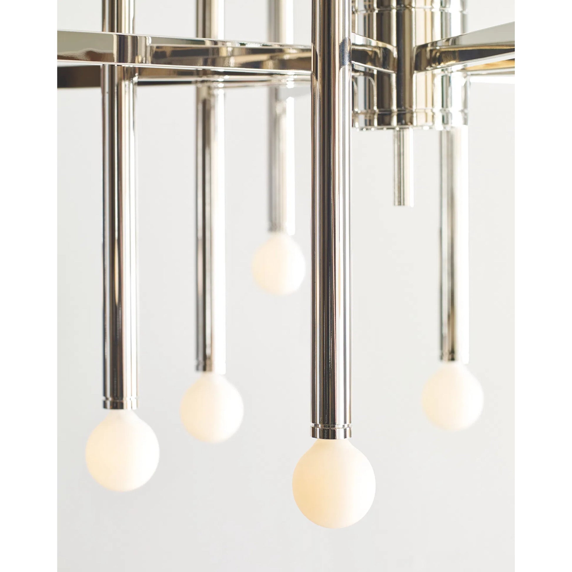 Beckham Modern Large Chandelier by Visual Comfort & Co. in burnished brass. Made from steel in a unique style.