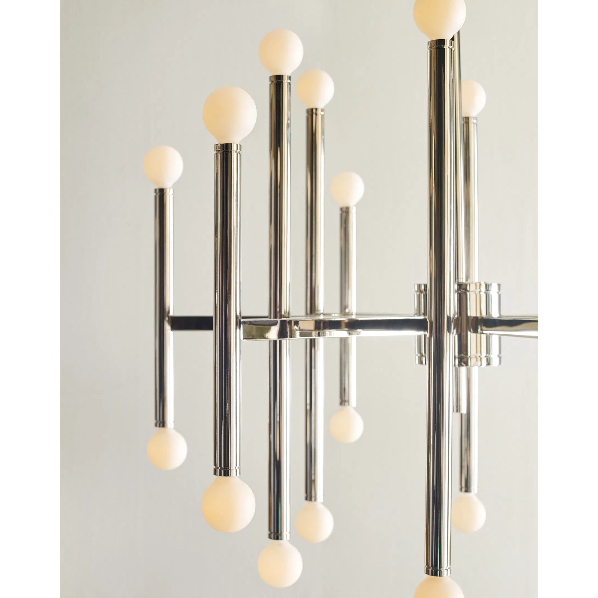Beckham Modern Large Chandelier by Visual Comfort & Co. in burnished brass. Made from steel in a unique style.