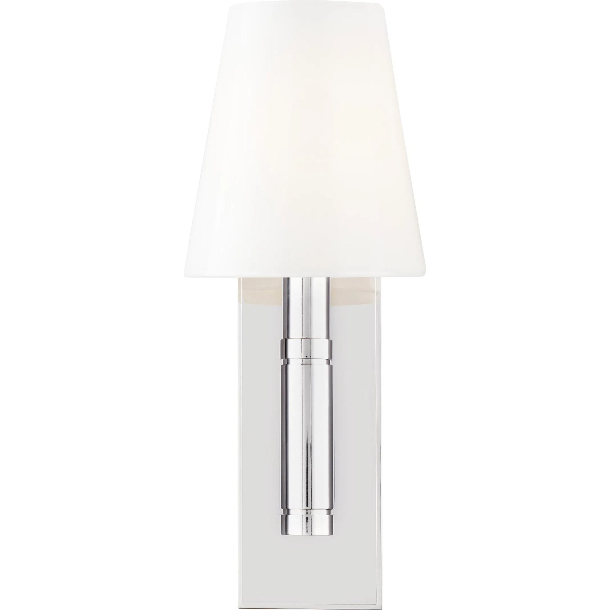 Beckham Classic Rectangular Sconce by Visual Comfort & Co. in polished nickel. Made from steel in a unique style.