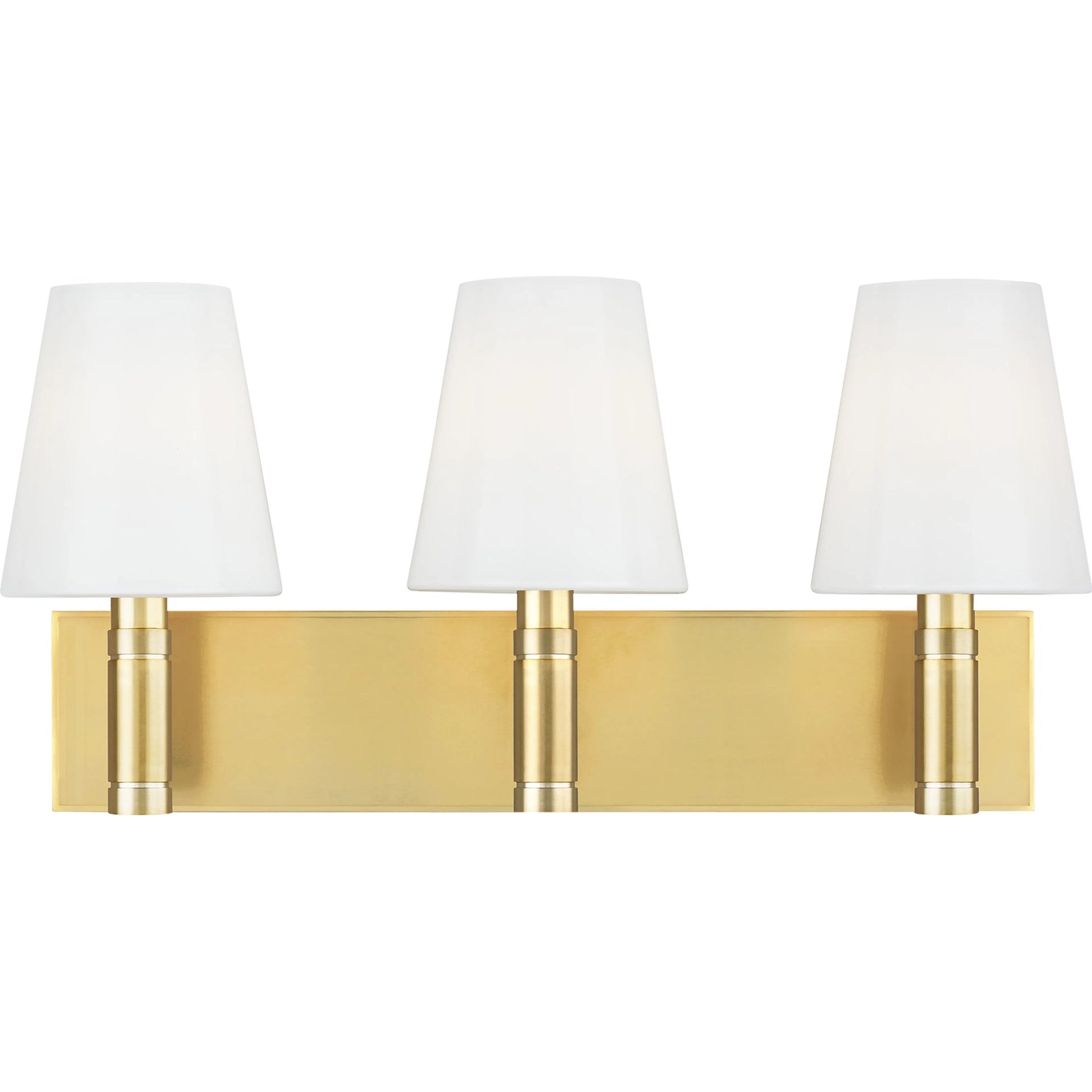 Beckham Classic 3-Light Vanity by Visual Comfort & Co. in polished nickel. Made from steel in a unique style.