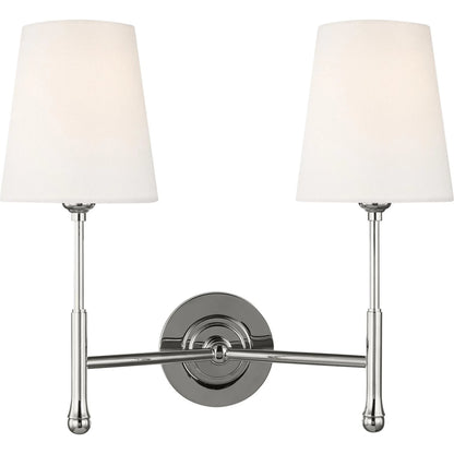 Capri Double Sconce by Visual Comfort & Co. in aged iron. Made from steel in a unique style.