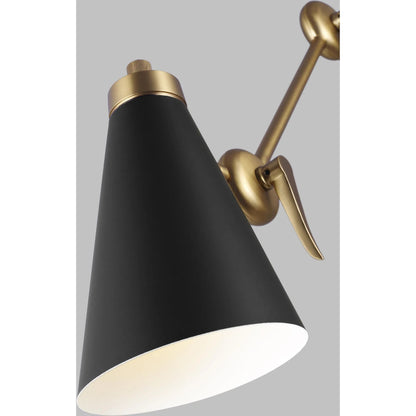 Signoret 2 - Arm Library Sconce by Visual Comfort & Co. in burnished brass. Made from steel in a unique style.
