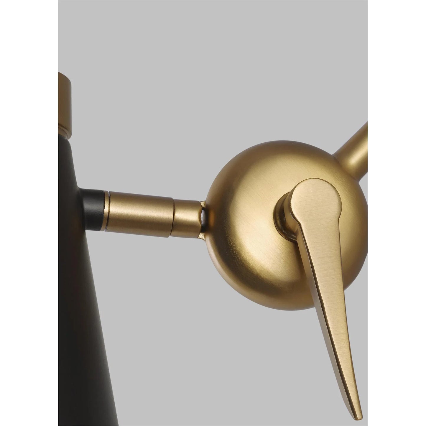 005 SI-2235882 | Closeup | Signoret 2 - Arm Library Sconce by Visual Comfort & Co. in burnished brass. Made from steel in a unique style.