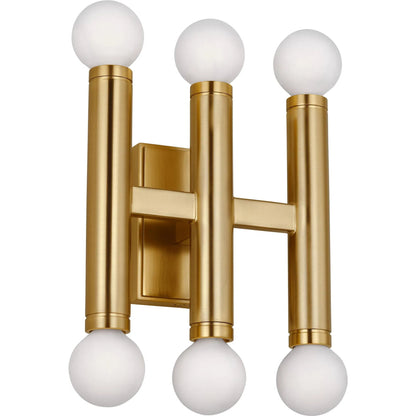 Beckham Modern Triple Sconce by Visual Comfort & Co. in polished nickel. Made from steel in a unique style.