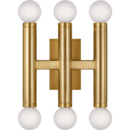Beckham Modern Triple Sconce by Visual Comfort & Co. in polished nickel. Made from steel in a unique style.