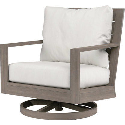 Laguna Outdoor Swivel Chair by Sunset West in browns. Made from aluminum in a modern style.