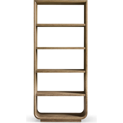 Stone Ridge Etagere by Jonathan Charles in tully light acacia. Made from acacia veneer in a transitional style.