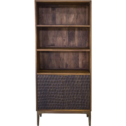 Vallarta Bookshelf by World Interiors in brown and two tone, bronze. Made from mango wood, cast aluminum in a eclectic & global style.
