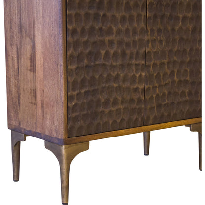 Vallarta Bookshelf by World Interiors in brown and two tone, bronze. Made from mango wood, cast aluminum in a eclectic & global style.