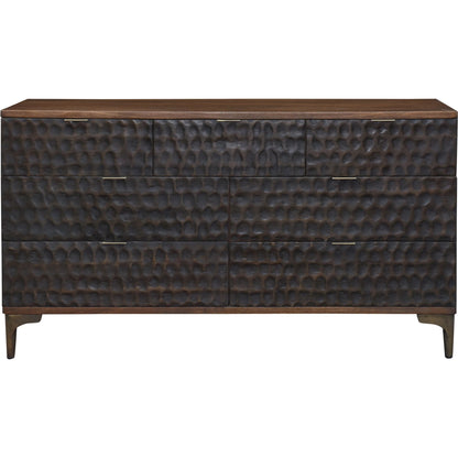 Vallarta Dresser by World Interiors in brown and two tone, bronze. Made from mango wood, cast aluminum in a eclectic & global style.