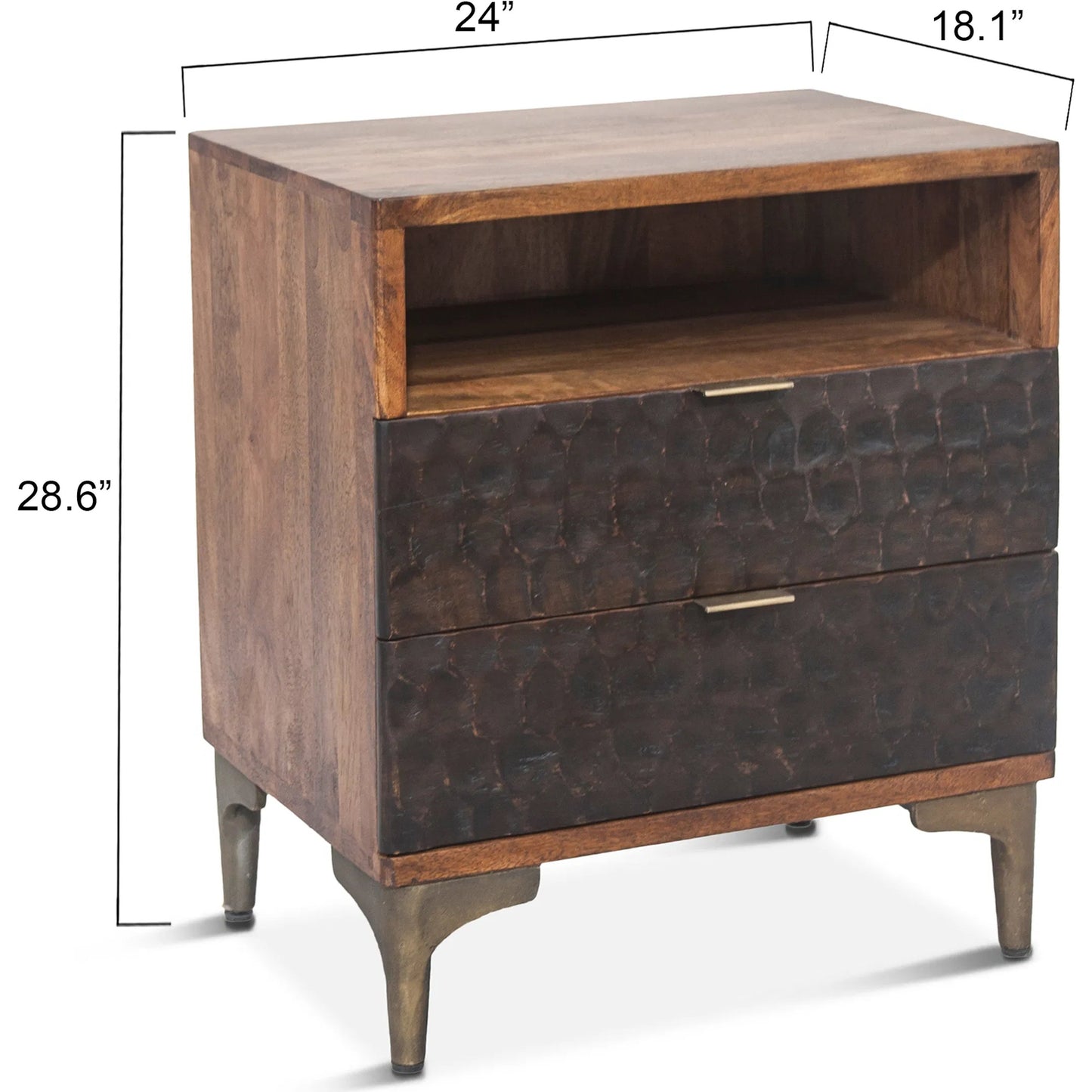 005 SR-877177 | Additional Silo | Vallarta Night Chest by World Interiors in brown and two tone, bronze. Made from mango wood, cast aluminum in a eclectic & global style.