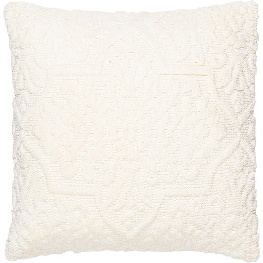 Frisco Pillow - 11621 by Livabliss in white. Made from front: 100% polyester, back: 100% cotton in a modern style.