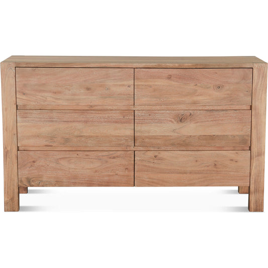 Mesa Dresser by World Interiors in tan and brushed acacia. Made from acacia wood in a unique style.