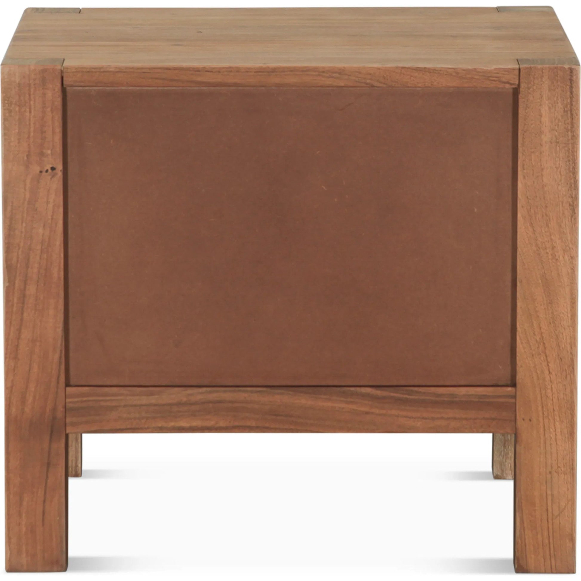 Mesa Nightstand by World Interiors in tan and brushed acacia. Made from acacia wood in a transitional style.