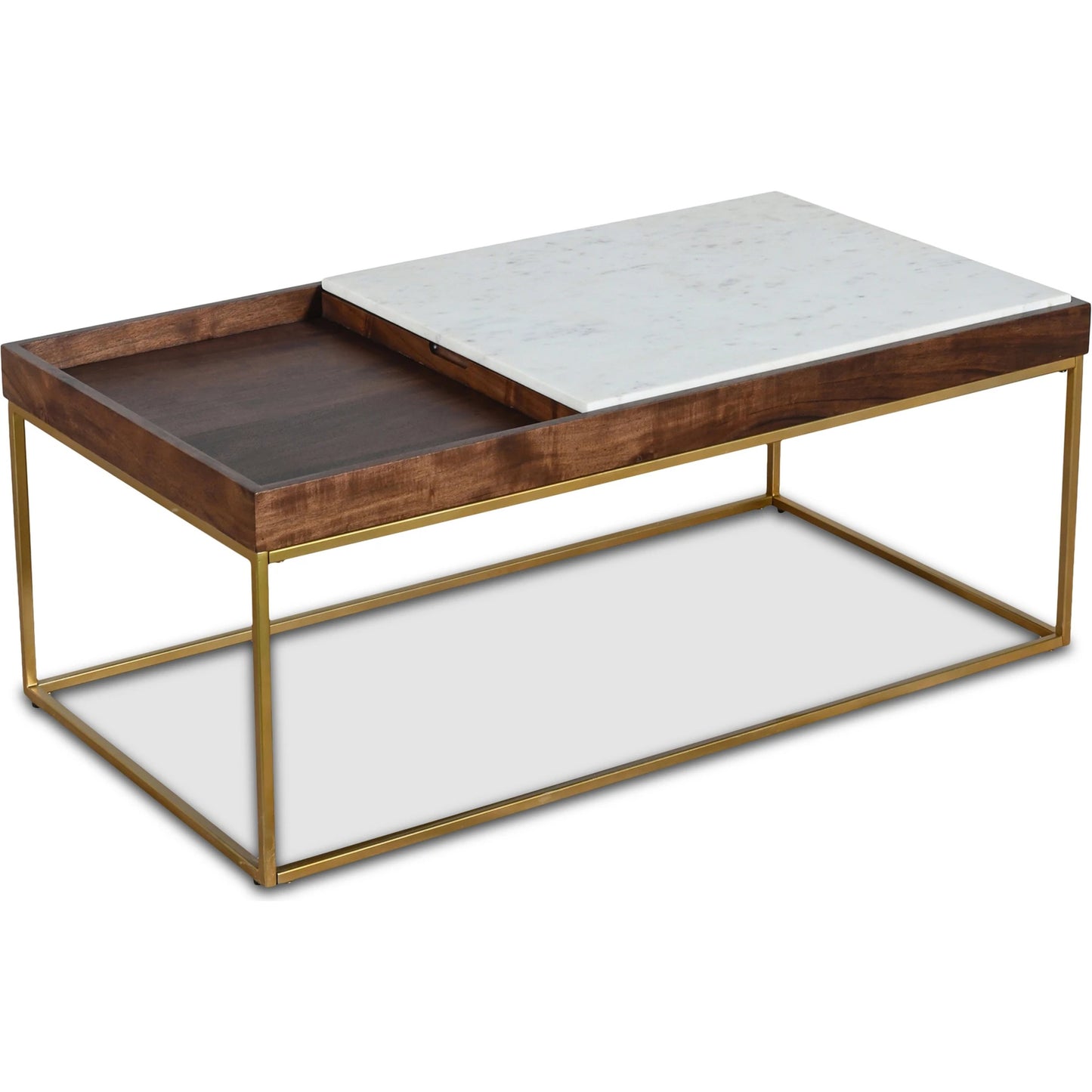 001 SI-2065512 | Primary Silo | Aurora Coffee Table by World Interiors in walnut. Made from wood, iron, marble in a modern style.