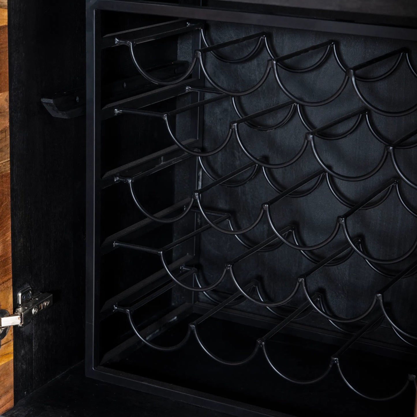 005 SI-2243093 | Closeup | Tularosa 72" Bar Cabinet by World Interiors in brown and natural. Made from acacia wood in a cottage & farmhouse style.