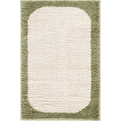 Fossay Shag FSG-2344 Rug by Livabliss in cream, olive. Made from polyester in a unique style.