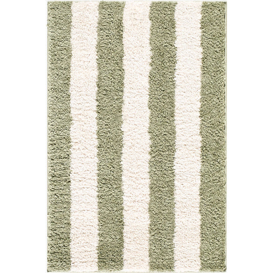 Fossay Shag FSG-2346 Rug by Livabliss in cream, olive. Made from polyester in a unique style.