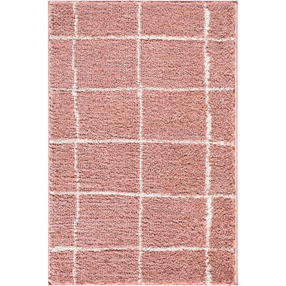 Fossay Shag FSG-2351 Rug by Livabliss in rose, ivory. Made from polyester in a unique style.