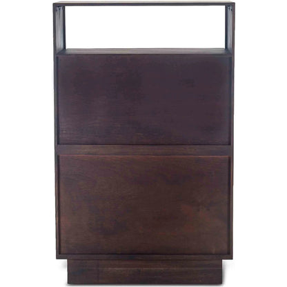 Palermo Live Edge Tall Dresser by World Interiors in brown and raw walnut, ebony. Made from acacia wood, iron in a modern style.