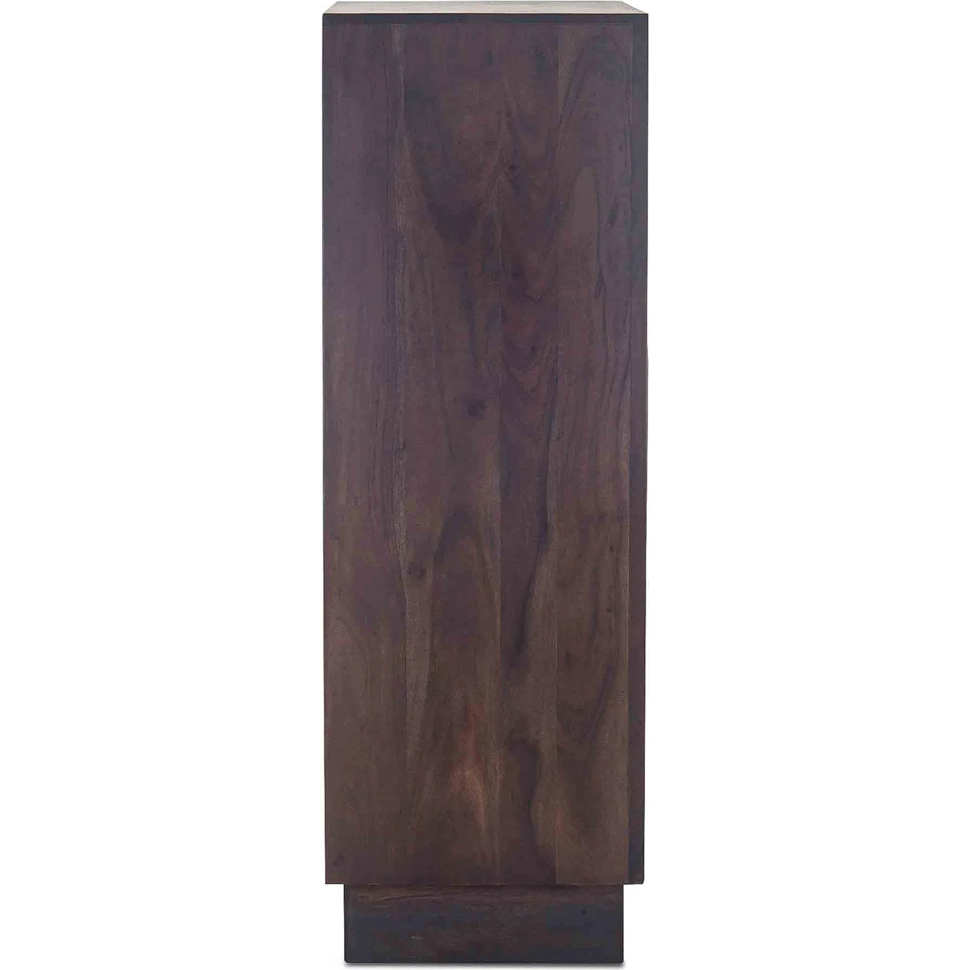 Palermo Live Edge Tall Dresser by World Interiors in brown and raw walnut, ebony. Made from acacia wood, iron in a modern style.