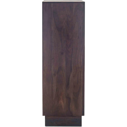 Palermo Live Edge Tall Dresser by World Interiors in brown and raw walnut, ebony. Made from acacia wood, iron in a modern style.