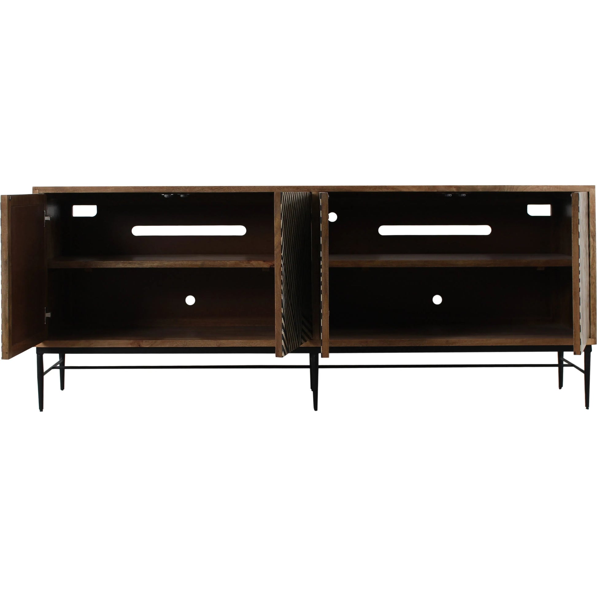 Fargo 80" Sideboard by World Interiors in black, white and natural, matte black. Made from bone, mango wood, metal in a eclectic & global style.