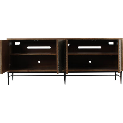 Fargo 80" Sideboard by World Interiors in black, white and natural, matte black. Made from bone, mango wood, metal in a eclectic & global style.