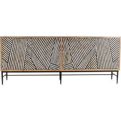 Fargo 80" Sideboard by World Interiors in black, white and natural, matte black. Made from bone, mango wood, metal in a eclectic & global style.