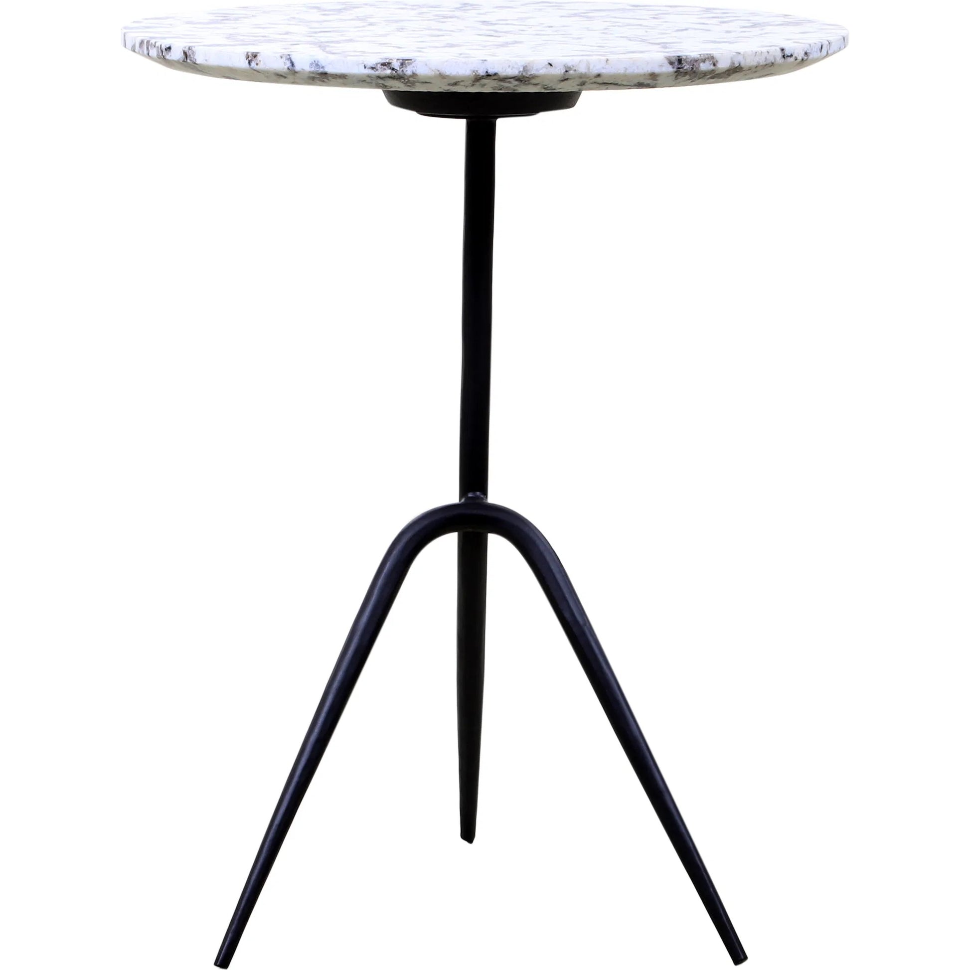Glacier 18" Accent Table by World Interiors in powder coated black. Made from marble reclaimed iron in a modern style.