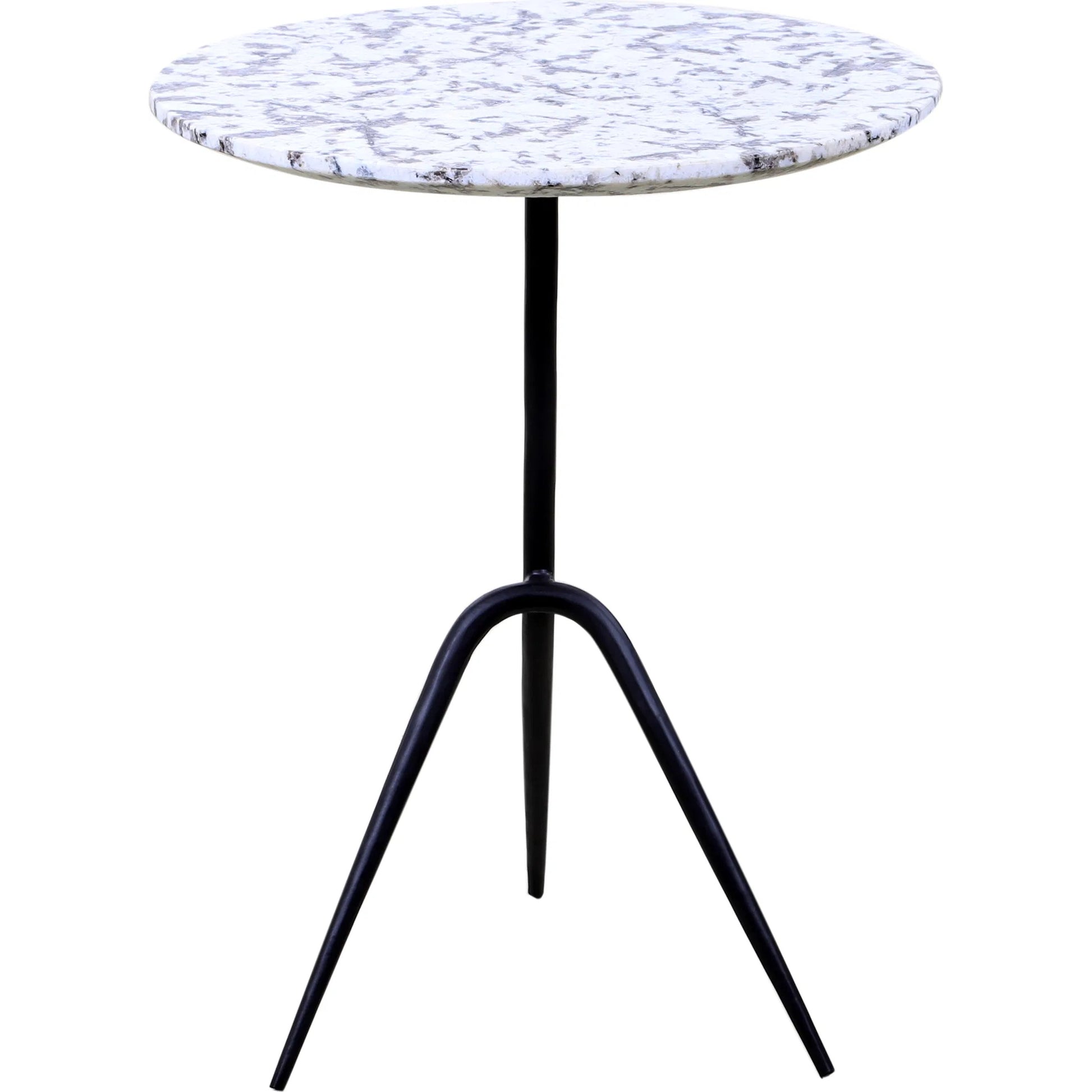 Glacier 18" Accent Table by World Interiors in powder coated black. Made from marble reclaimed iron in a modern style.