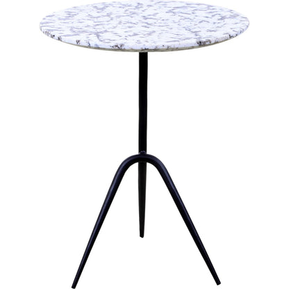 Glacier 18" Accent Table by World Interiors in powder coated black. Made from marble reclaimed iron in a modern style.
