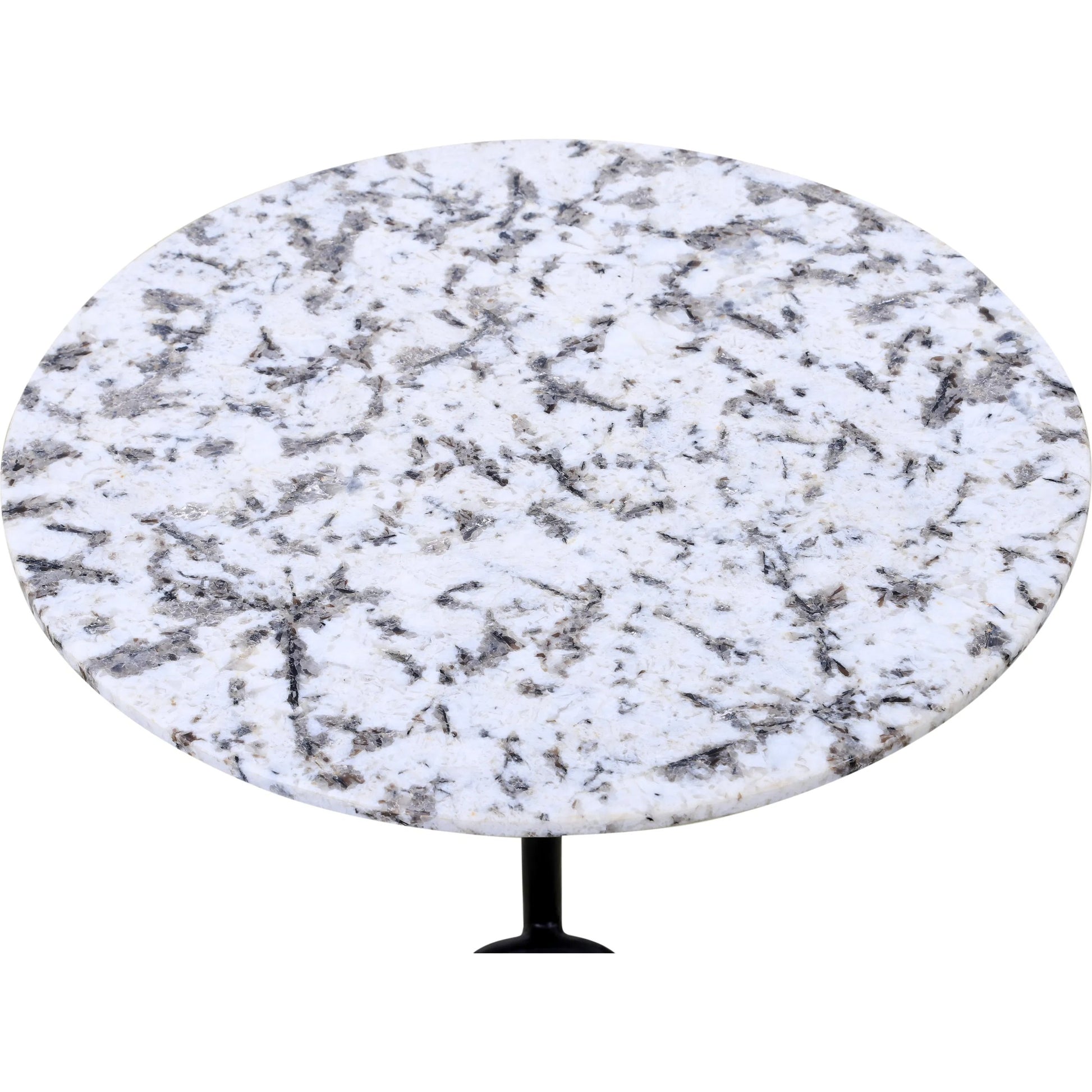 Glacier 18" Accent Table by World Interiors in powder coated black. Made from marble reclaimed iron in a modern style.