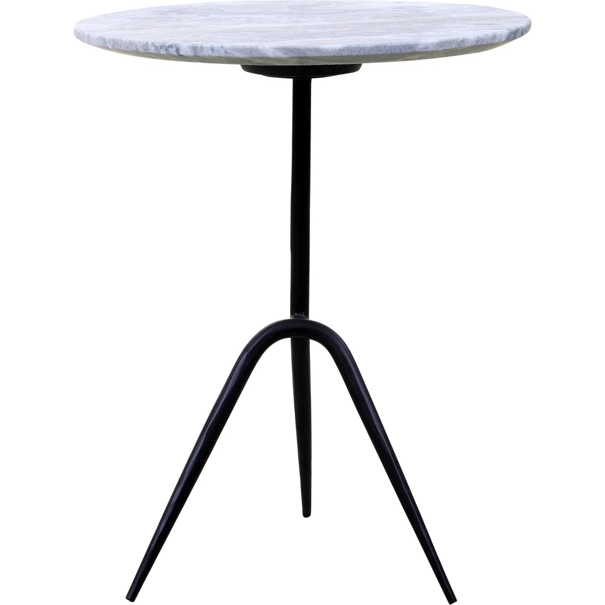 Glacier 18" Accent Table by World Interiors in powder coated black. Made from marble reclaimed iron in a modern style.