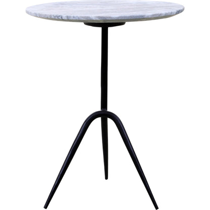 Glacier 18" Accent Table by World Interiors in powder coated black. Made from marble reclaimed iron in a modern style.
