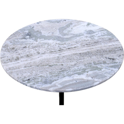 Glacier 18" Accent Table by World Interiors in powder coated black. Made from marble reclaimed iron in a modern style.