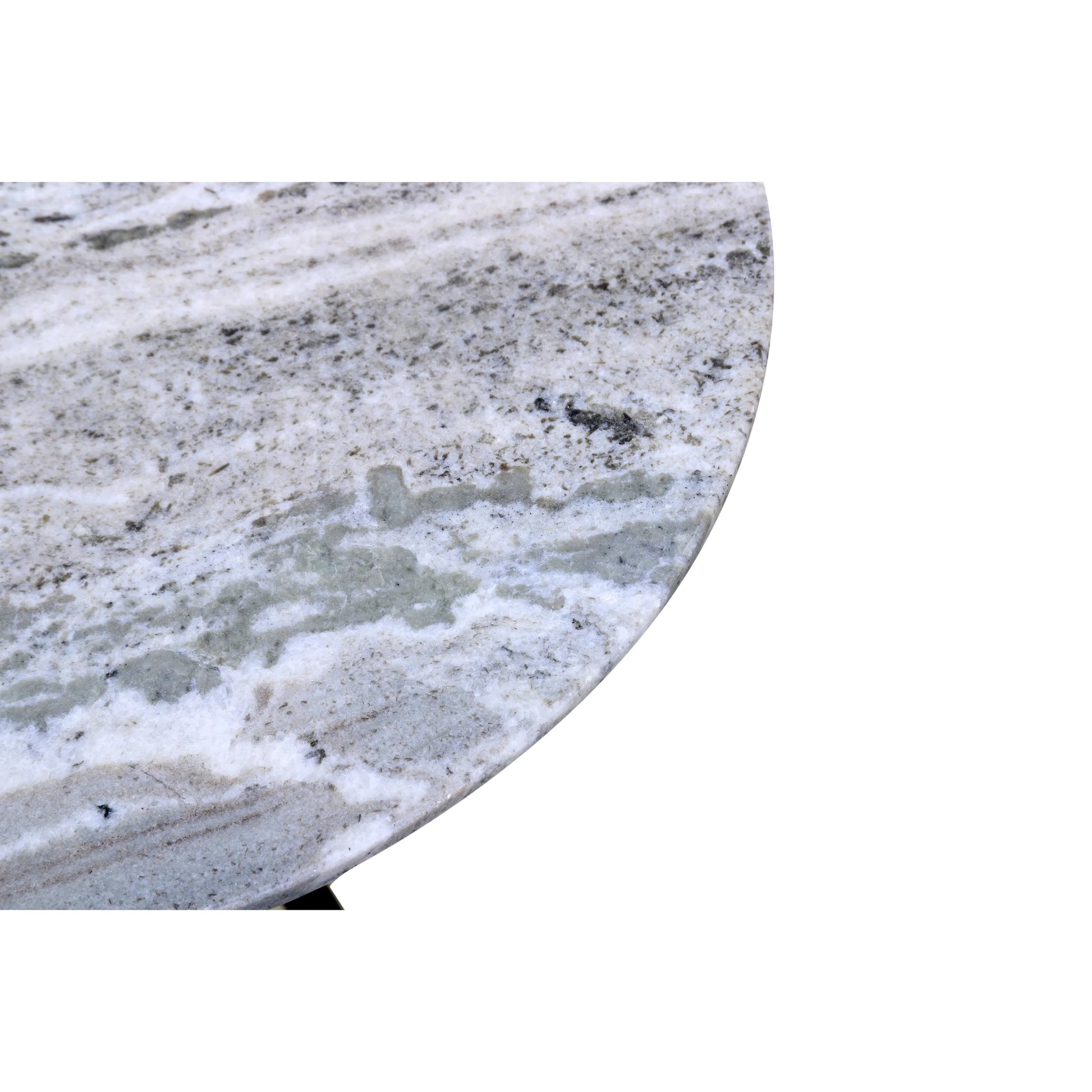 Glacier 18" Accent Table by World Interiors in powder coated black. Made from marble reclaimed iron in a modern style.