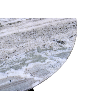 Glacier 18" Accent Table by World Interiors in powder coated black. Made from marble reclaimed iron in a modern style.
