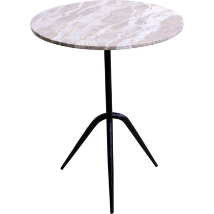 Glacier 18" Accent Table by World Interiors in powder coated black. Made from marble reclaimed iron in a modern style.