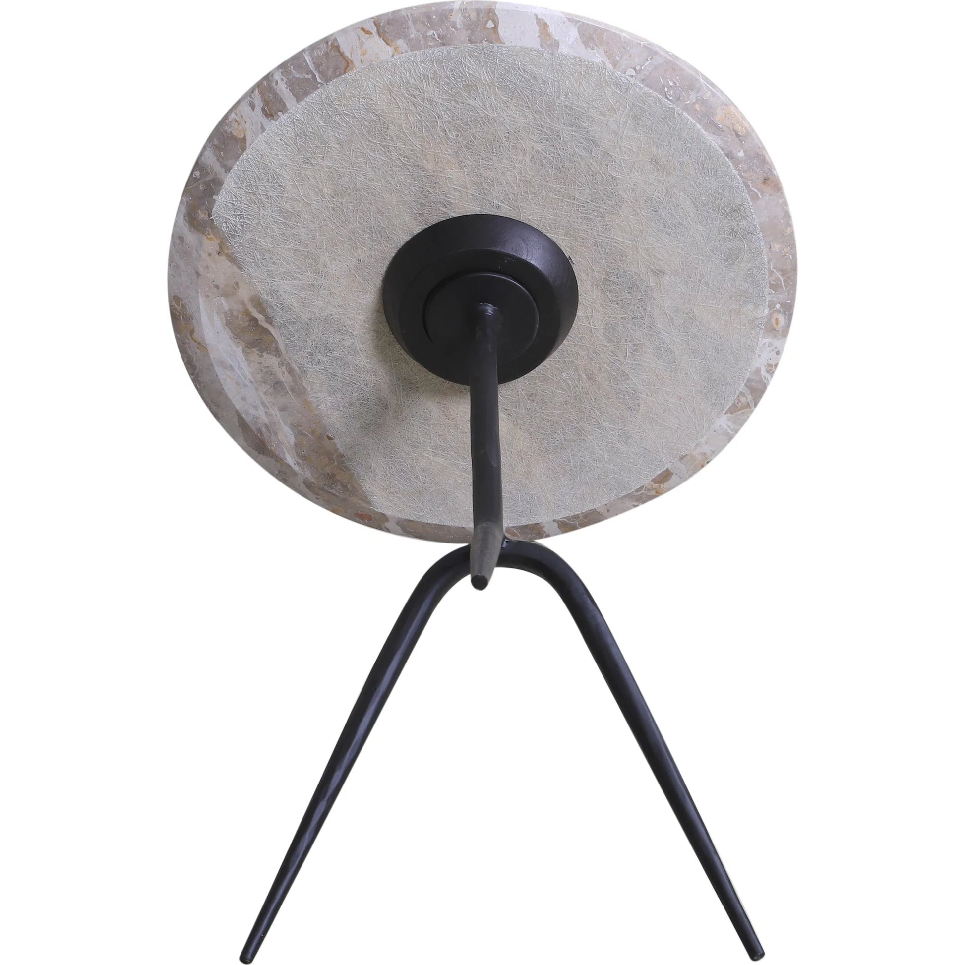 Glacier 18" Accent Table by World Interiors in powder coated black. Made from marble reclaimed iron in a modern style.
