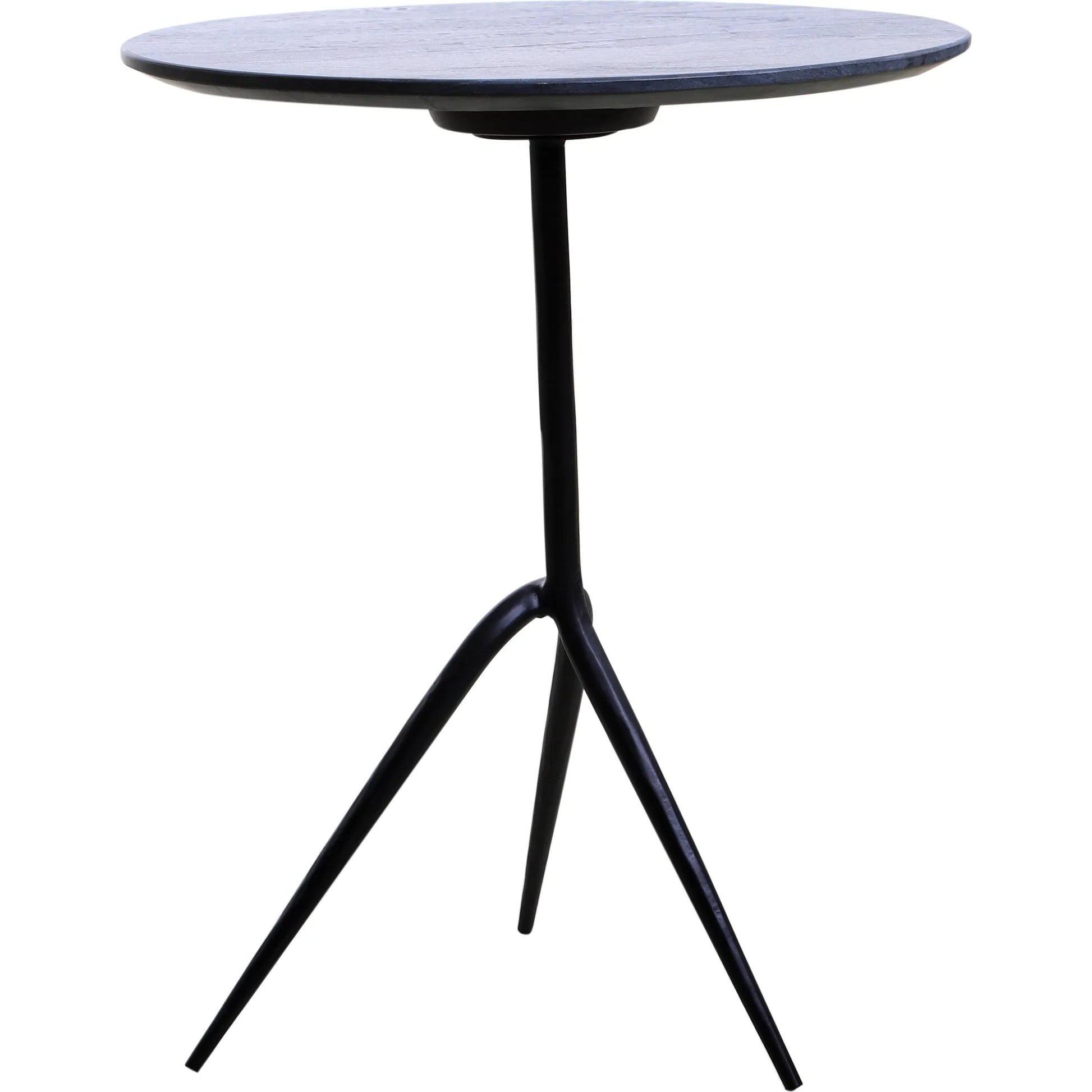 Glacier 18" Accent Table by World Interiors in powder coated black. Made from marble reclaimed iron in a modern style.