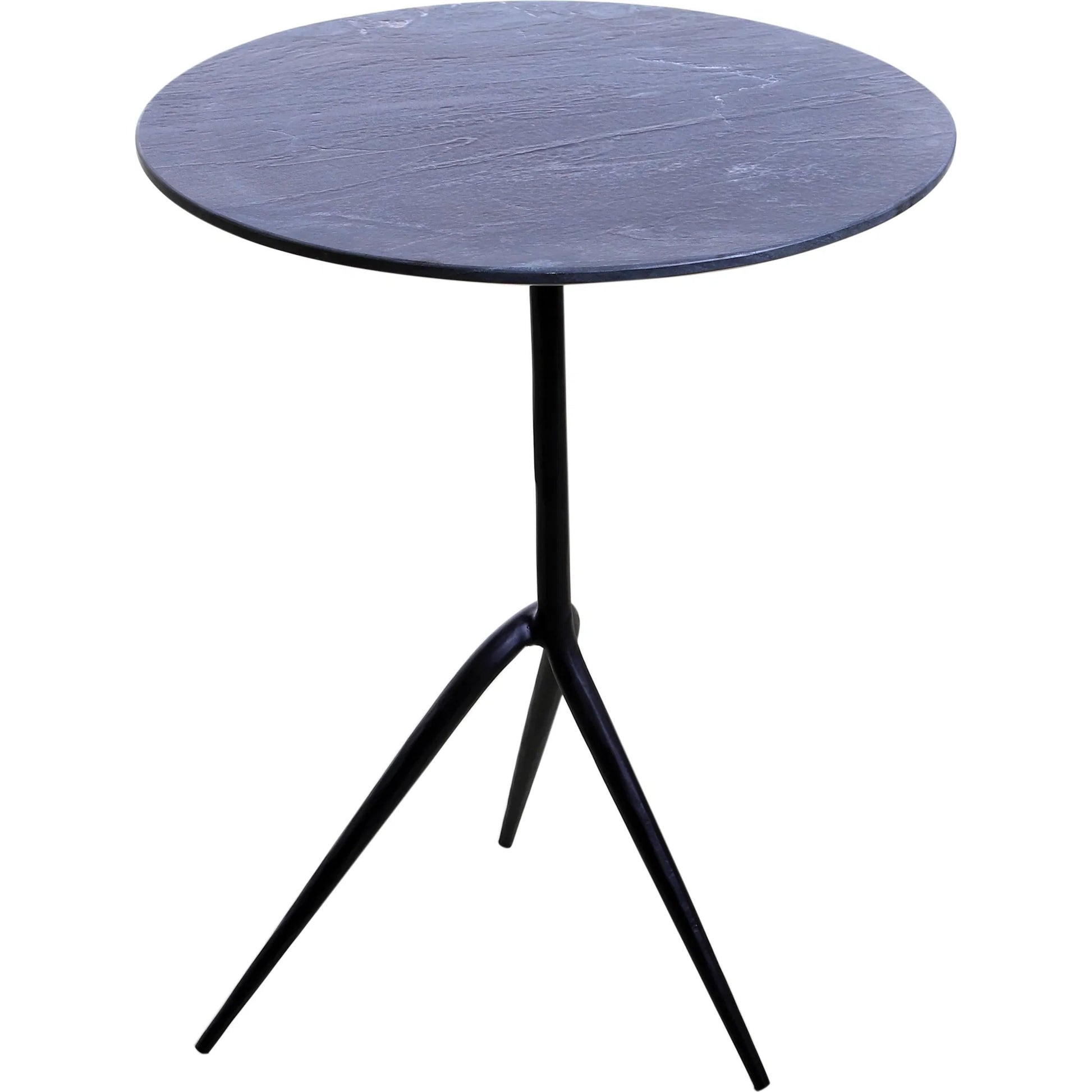 Glacier 18" Accent Table by World Interiors in powder coated black. Made from marble reclaimed iron in a modern style.