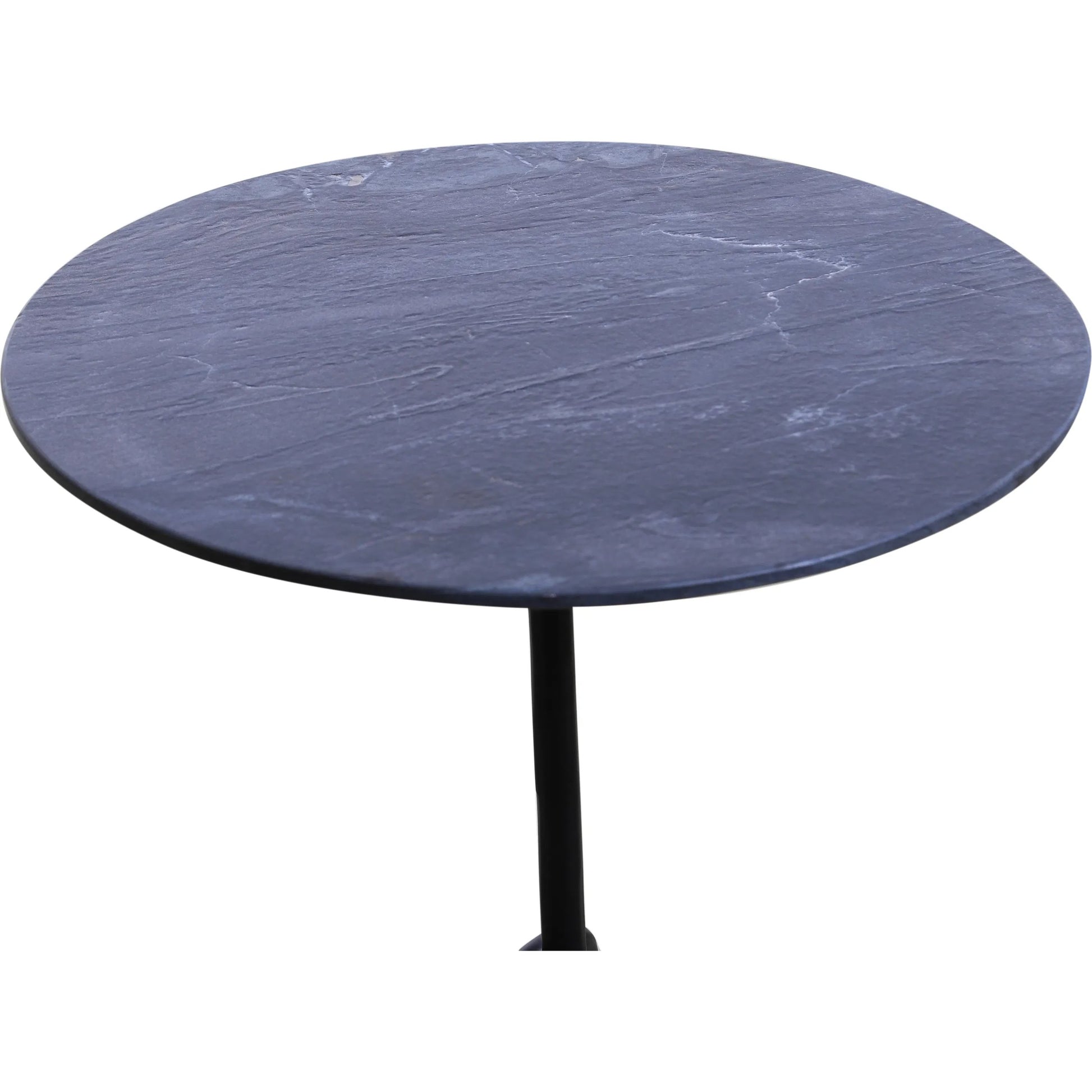 Glacier 18" Accent Table by World Interiors in powder coated black. Made from marble reclaimed iron in a modern style.